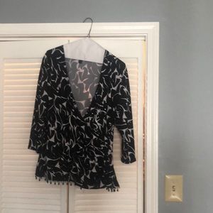 Beautiful special occasion black and white top